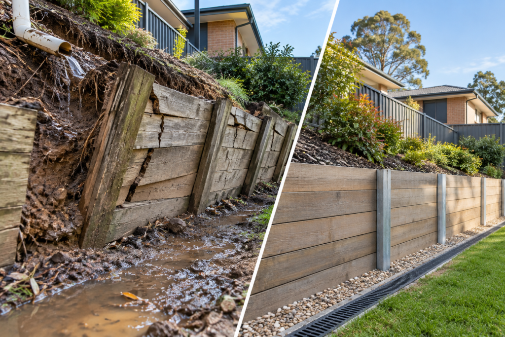 seating on a capped wall, terraced garden beds, lighting, or a fire pit integrated with the wall